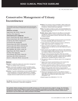 Conservative Management of Urinary Incontinence