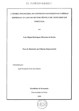 A Teoria Financeira no Contexto das Pequenas e Medias Empresas