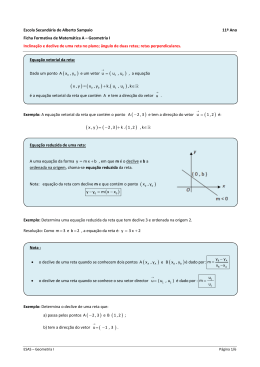 Geometria I Inclina&ccedil;&atilde;o e declive de uma r