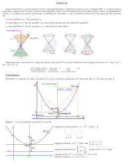 C ˆONICAS Sejam duas retas e e g concorrentes em O