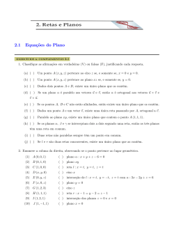 2.1 Equações do Plano
