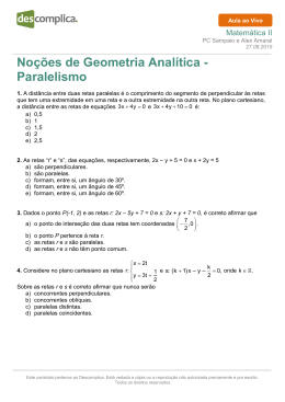 Noções de Geometria Analítica - Paralelismo