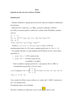 Retas Equa&ccedil;&otilde;es de uma reta com o software Winplot Equa&ccedil;&atilde;o geral