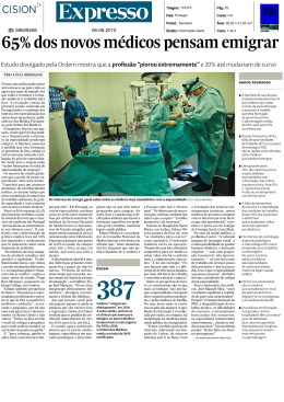 65% dos novos médicos pensam emigrar