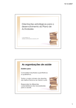 Programas de Sa&uacute;de Institucionais e Orienta&ccedil;&otilde;es Estrat&eacute;gicas