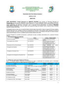 Edital 01 - Abertura de Processo Seletivo