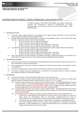 edital 001/sesau/2012 - Concursos P&uacute;blicos