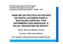 Sobre a Educação Especial - Prefeitura Municipal de Florianópolis