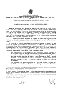 Nota técnica nº 1/2011