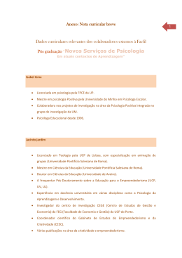 P&oacute;s gradua&ccedil;&atilde;o &ldquo;Novos Servi&ccedil;os de Psicologia