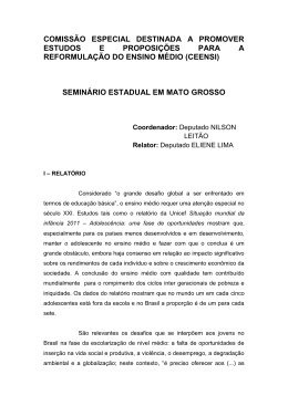 Relatório do Seminário do Mato Grosso