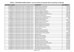 ANEXO I - INSCRI&Ccedil;&Otilde;ES HOMOLOGADAS - Concurso