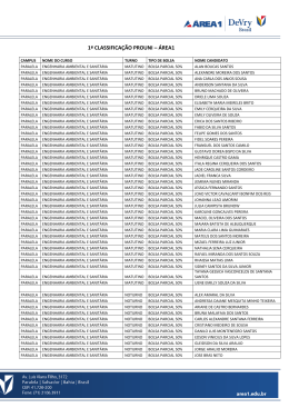 1&ordf; CLASSIFICA&Ccedil;&Atilde;O PROUNI &ndash; &Aacute;REA1