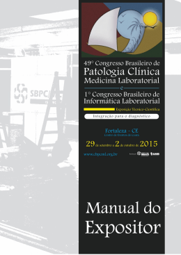 Prezado Expositor - 49º Congresso Brasileiro de Patologia Clínica