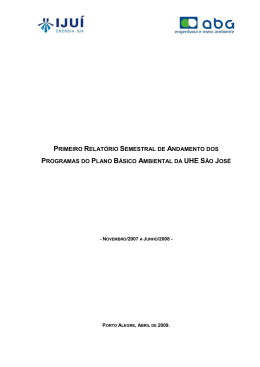 primeiro relat&oacute;rio semestral de andamento dos