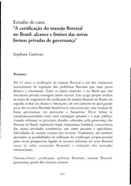 Estudio de caso: "A certificacao do manejo florestal