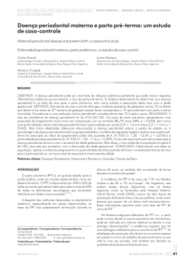 Doen&ccedil;a periodontal materna e parto pr&eacute;