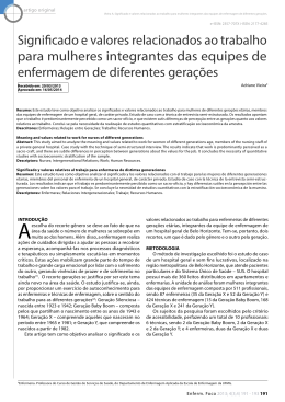 Significado e valores relacionados ao trabalho para mulheres