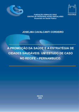 a promo&ccedil;&atilde;o da sa&uacute;de e a estrat&eacute;gia de cidades
