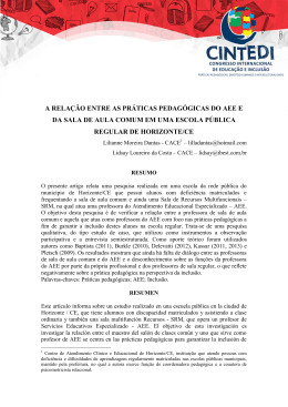 a relação entre as práticas pedagógicas do aee e da sala de aula