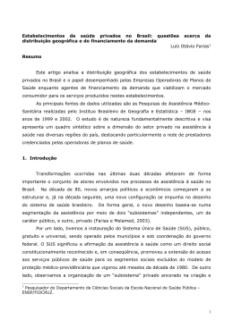 Estabelecimentos de Sa&uacute;de Privados: quest&otilde;es acerca da
