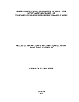 An&aacute;lise da implanta&ccedil;&atilde;o e implementa&ccedil;&atilde;o da norma