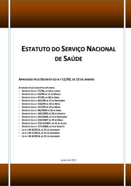Decreto-Lei n.&ordm; 11/93 - Estatuto do Servi&ccedil;o Nacional de Sa&uacute;de