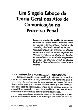 Um Esboço da Teoria Geral dos Atos de Comunicação no