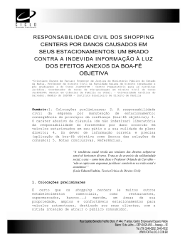Responsabilidade Civil dos Shopping Centers por