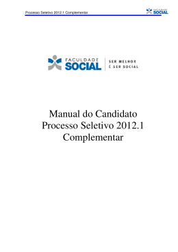 Manual do Candidato - Fundação CEFETBAHIA