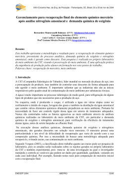 Gerenciamento para recupera&ccedil;&atilde;o final do elemento qu&iacute;mico