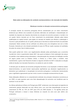 A evolu&ccedil;&atilde;o recente da economia portuguesa t&ecirc;m
