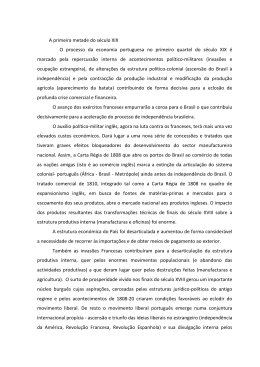 A primeira metade do s&eacute;culo XIX O processo da economia