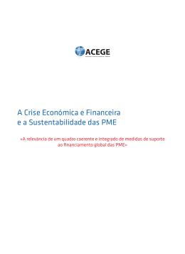 A Crise Económica e Financeira e a Sustentabilidade das PME