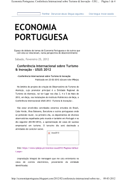 ECONOMIA PORTUGUESA - Instituto Politécnico de Beja
