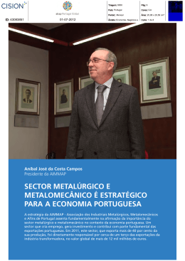 sector metal&uacute;rgico e metalomec&acirc;nico &eacute; estrat&eacute;gico para a economia