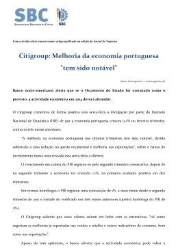Citigroup: Melhoria da economia portuguesa "tem sido notável"
