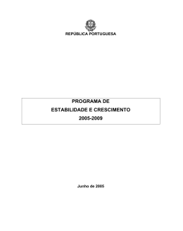 EVOLUÇÃO RECENTE DA ECONOMIA PORTUGUESA