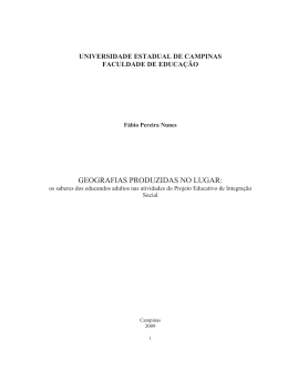 F&aacute;bio Pereira Nunes. Geografias produzidas no lugar