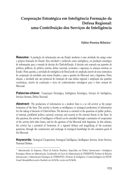uma Contribuição dos Serviços de Inteligência