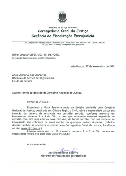 Decisão CNJ aos Oficiais Registro Civil