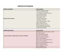 lista de pesquisadores cadastrados