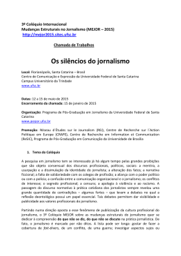 Os silêncios do jornalismo - Universidade Federal de Santa Catarina