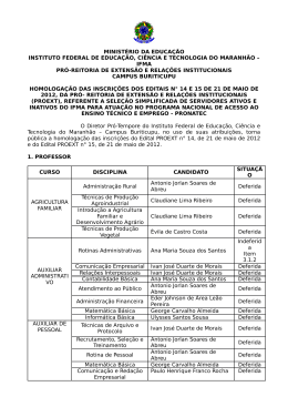 2. Homologa&ccedil;&atilde;o das inscri&ccedil;&otilde;es  - Campus Buriticupu