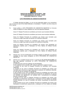 sesma concurso público n.º 01/2012 lista provisória