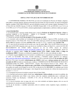 Edital - Coordena&ccedil;&atilde;o de Processos de Sele&ccedil;&atilde;o e Ingresso
