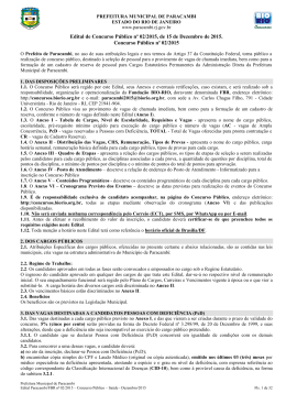 Edital de Concurso P&uacute;blico n&ordm; 02/2015, de 15