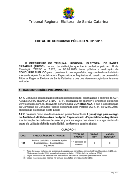 Edital do Concurso Público N. 001/2015