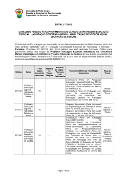 EDITAL 117/2015 CONCURSO P&Uacute;BLICO PARA