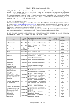 Edital - UFES - Universidade Federal do Esp&iacute;rito Santo